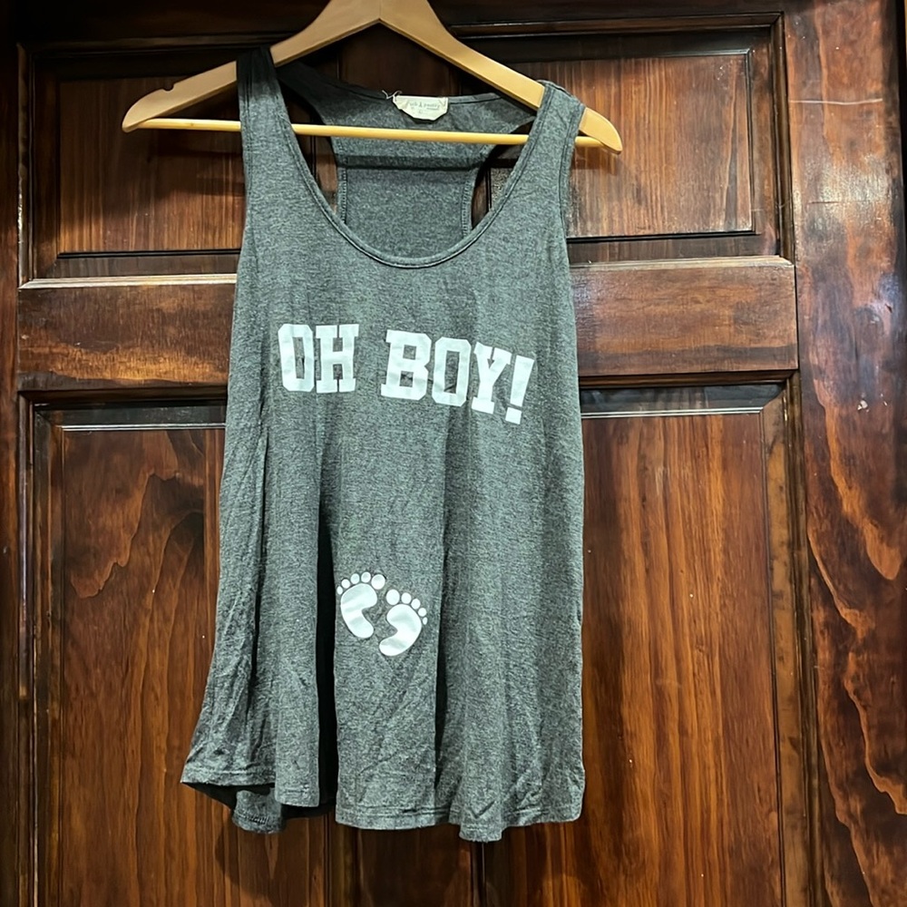 “OH BOY!” Maternity Racerback top